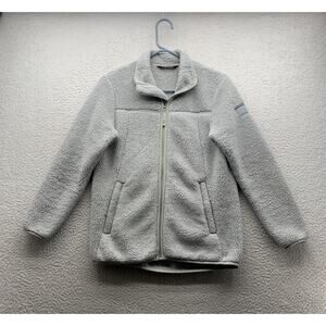 The North Face Campshire Jacket Girls Youth Large‎ L Sherpa Deep Pile Gray Blue